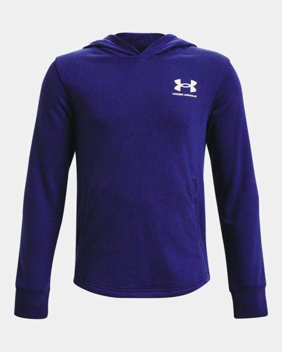 Boys' UA Rival Terry Hoodie in Blue image number 0